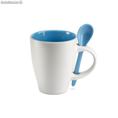Mug avec cuillère 250 ml bleu MIMO7344-04