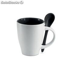 Mug avec cuillère 250 ml noir MIMO7344-03