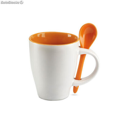 Mug avec cuillère 250 ml orange MIMO7344-10