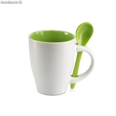 Mug avec cuillère 250 ml vert MIMO7344-09