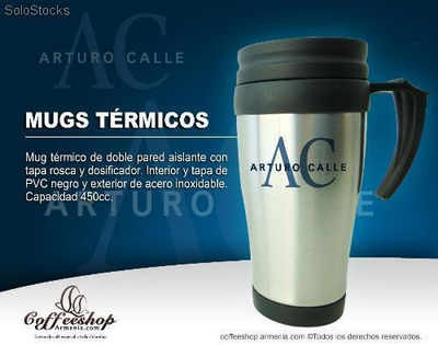 Mug s metálicos de café con logotipo empresarial