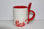 Mugs Blanc avec intérieur et poignée rouge avec cuillère - 1