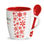 Mugs Blanc avec intérieur et poignée rouge avec cuillère - Photo 3