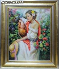 Mujer con cantaro | Pinturas de figuras de mujer en óleo sobre lienzo