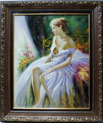 Mujer sentada | Pinturas de figuras de mujer en óleo sobre lienzo