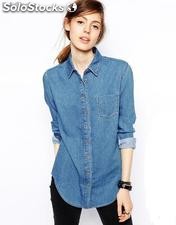 mujeres camisa de jean