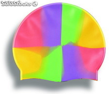 multicolor silicone swimming cap