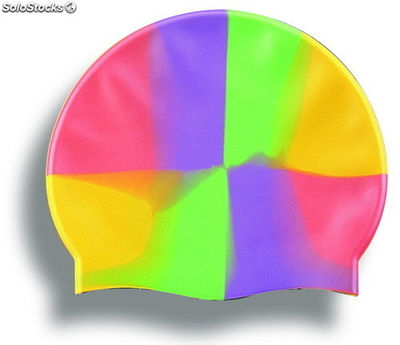 multicolor silicone swimming cap