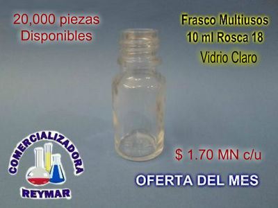 Multiusos Vidrio Claro 10 ml Rosca 18