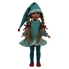 Muñeca colección Mari&#39;s original 35 cm. Vidal Rojas Dolls con vestido trenzas.
