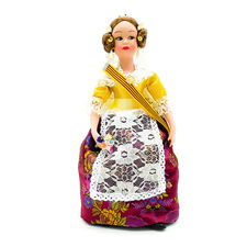 Muñeca de colección de porcelana de 30 cm. vestido regional típico Valenciana o