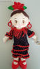 Muñeca sevillana flamenca peluche de 35 cm. Traje Negro