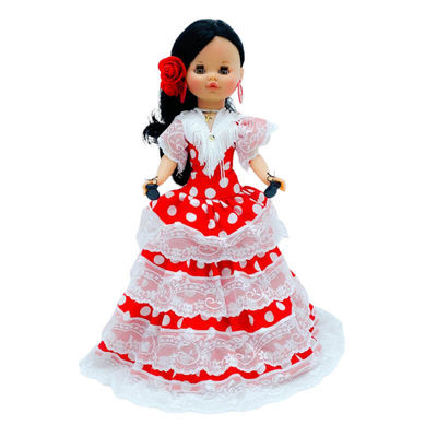 Muñeca Sintra regional Flamenca Folk Artesanía original colección 40 cm. vestido