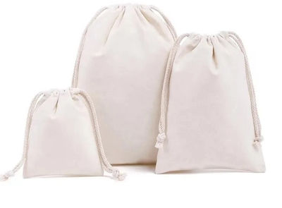 Muslin Bag, Cotton Pouch, Cotton Gift, Wedding Bag, Custom Logo Printed Bag