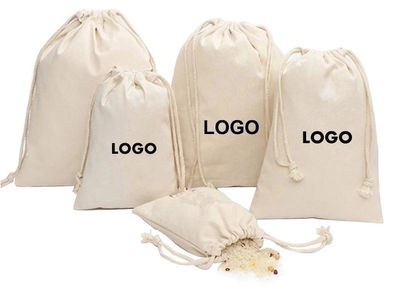 Muslin Bag, Cotton Pouch, Cotton Gift, Wedding Bag, Custom Logo Printed Bag - Foto 5
