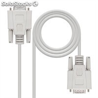 Nanocable Cable Serie RS232, DB9 m-h, Beige, 1.8m