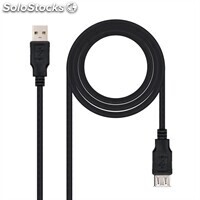 Nanocable Cable usb 2.0, tipo a-m-a-h, Negro, 3m