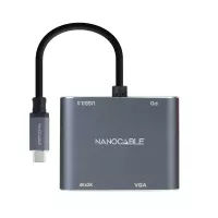 Nanocable Converosr usb-c a hdmi-vga-USB3.0-pd