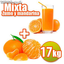 Naranjas para zumo y Mandarina en caja de 17kg