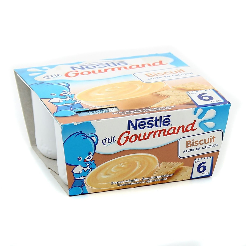 Nestle Desserts Bebe 6 Mois Biscuit P Tit Gourmand Les 4 Pots De 100 G