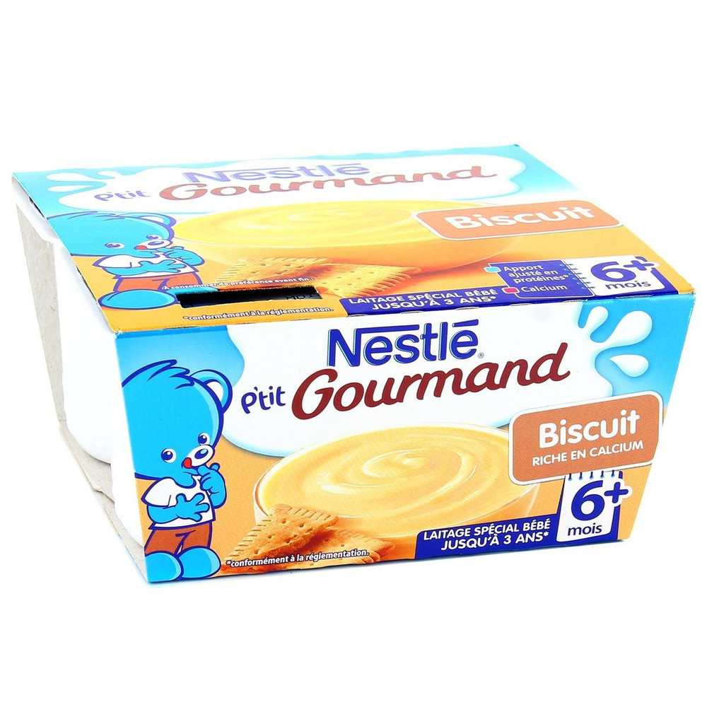 Nestle Desserts Bebe 6 Mois Biscuit P Tit Gourmand Les 4 Pots De 100 G