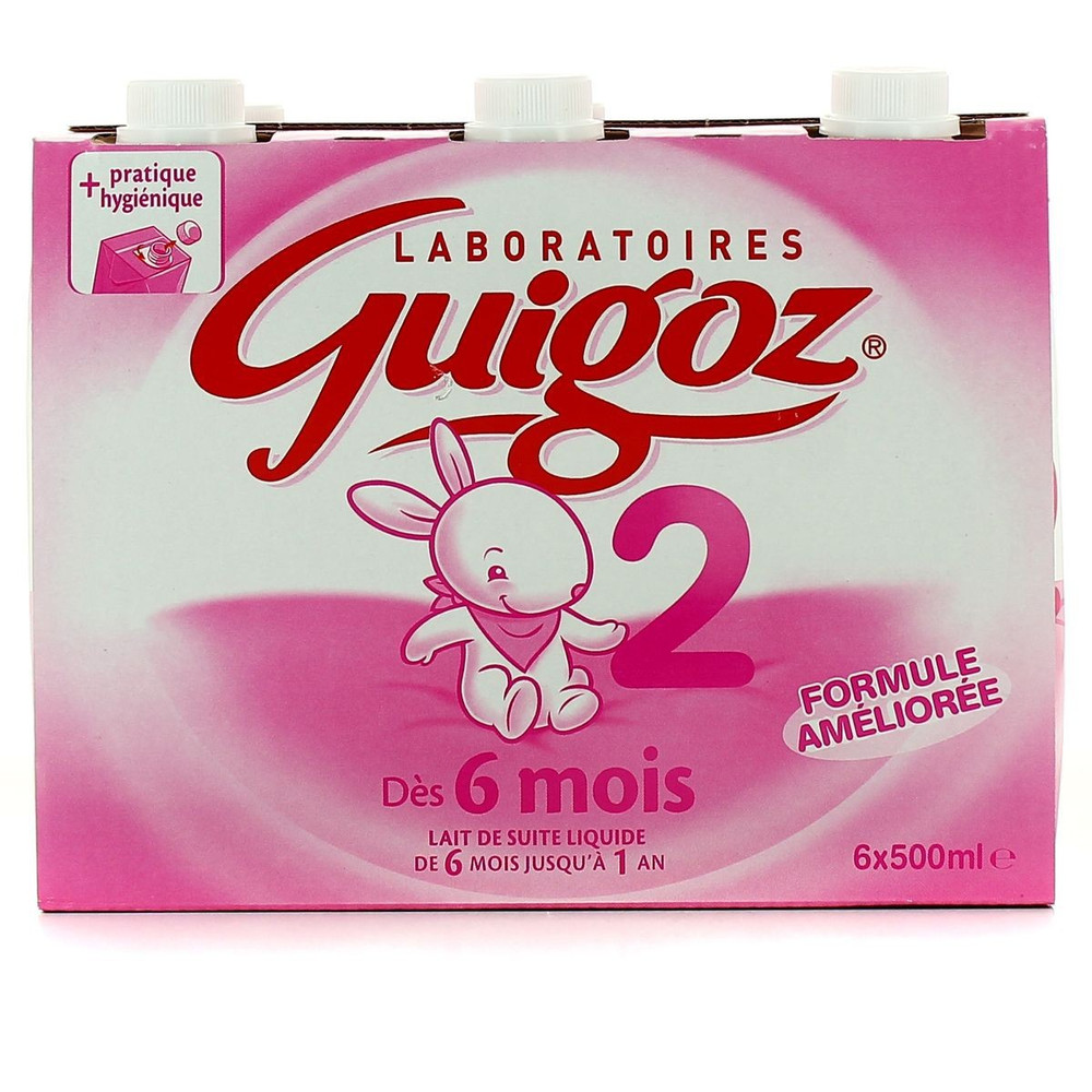 Nestle Lait Bebe Liquide 2eme Age Guigoz Les 6 Briques De 500 Ml