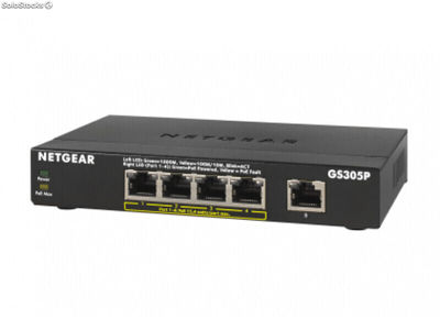 Netgear Switch 5x1000 (4xPoE+ 63W) Metal - GS305P-200PES