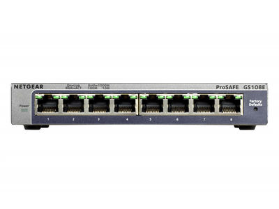 Netgear Switch 8x1000 sm.Mgd lüfterlos Metall - GS108E-300PES