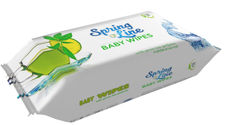 New ! spring line baby wet wipes green tea label 100 pcs