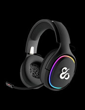 Newskill Aton Black, Auriculares Gaming Inalámbricos RGB, 2.4Ghz, Bluetooth 5.0