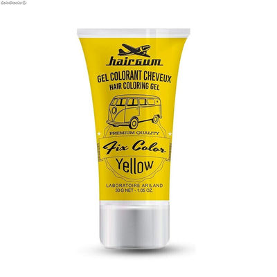 Nietrwała Koloryzacja Hairgum Fix Color Żółty Żel utrwalający (30 ml)