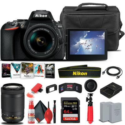 Nikon D5600 dslr camera with 18-55MM and 70-300MM lenses