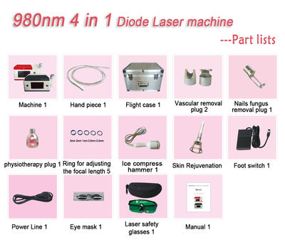 NO.1.4---4 in 1 980nm Diode Laser machine-Exquisite red/ gray version - Foto 3