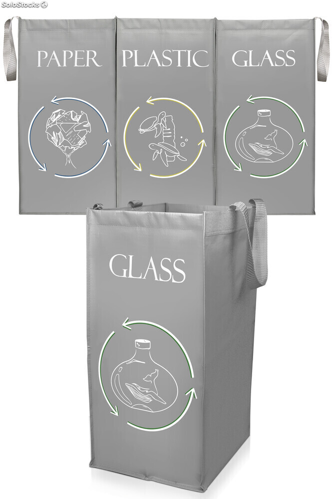 Papelera Exterior Cubos de Basura de Reciclaje Bolsas Reciclaje Basura Colores NORGGO Pack 3 Bolsas Reciclaje Contenedores de Reciclaje Bolsas de basura para interior y exterior 