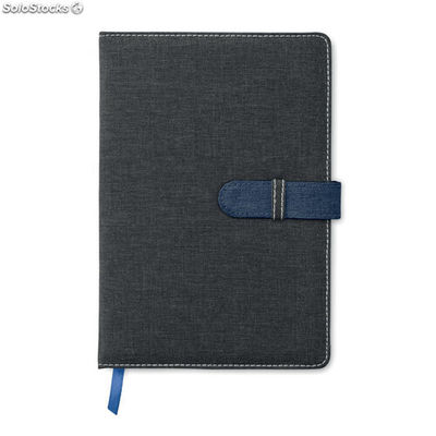 Notebook A5 em algodão de lona azul MIMO9679-04