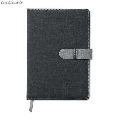 Notebook A5 em algodão de lona cinza MIMO9679-07