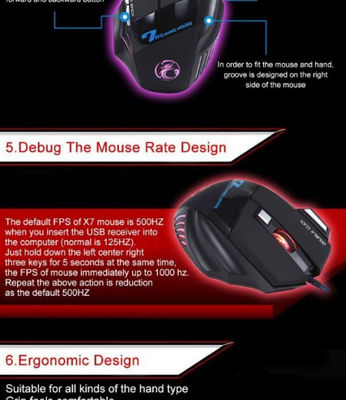 NOUVEAU filaire Gaming Mouse Souris 7 boutons ordinateur optique E-Sports USB - Photo 4