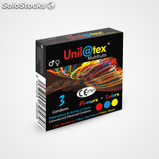 Nouveau préservatif Unilatex Multifruitiers, différentes saveurs 3 pcs