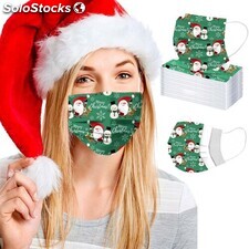 Nueva máscara para adultos desechable de tres capas para Santa Claus