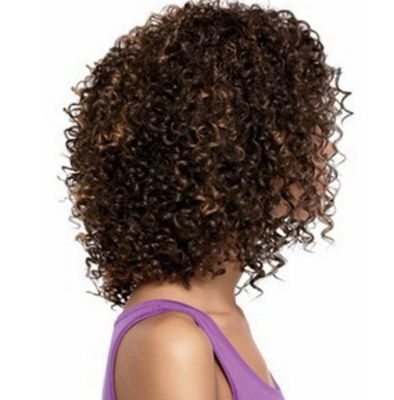 Nueva peluca atractiva de cabello rizado corto marrón mujer morena afroamericana - Foto 2