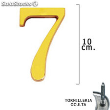 Numero Latón 7 10 cm. con Tornilleria Oculta (Blister 1 Pieza)