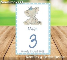 Números de Mesa Bautizo. Meseros Personalizados decoración baby shower, bautizos