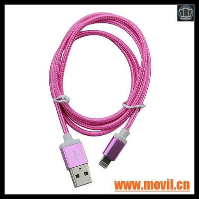 Nylon trenzó Braided sync cable datos usb Cable para iPhone 5 5s 6 6s 7 - Foto 4
