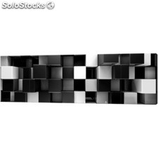 Obraz 3 częściowy - Tryptyk &quot;Czarne i białe bloki 3D&quot;