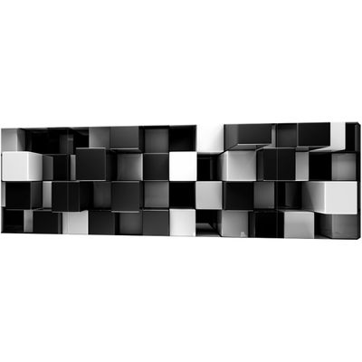 Obraz 3 częściowy - Tryptyk &quot;Czarne i białe bloki 3D&quot;
