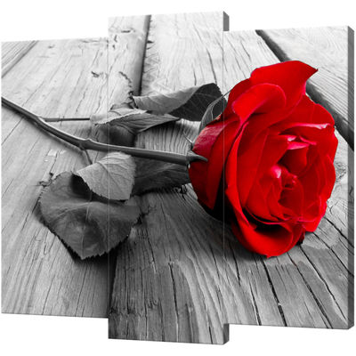 Obraz 3 częściowy - Tryptyk &quot;Czerwona róża&quot;