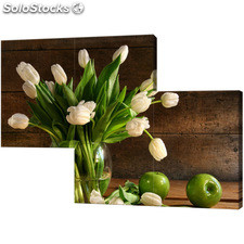 Obraz 3 częściowy - Tryptyk &quot;Kremowe tulipany&quot;