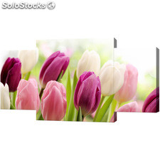 Obraz 3 częściowy - Tryptyk &quot;Soczyste tulipany&quot;