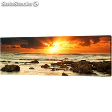 Obraz 3 częściowy - Tryptyk &quot;Wschód słońca nad wzburzonym oceanem&quot;