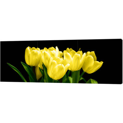 Obraz 3 częściowy - Tryptyk &quot;Żółte tulipany- Mark Freeth&quot;